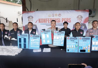 Polres Mojokerto Kota Amankan Barang Bukti Ungkap Narkoba Senilai 1,1 Miliar