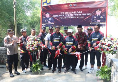 Polres Blitar Kota Resmikan Jembatan Merah Putih Presisi Penghubung Dua Desa