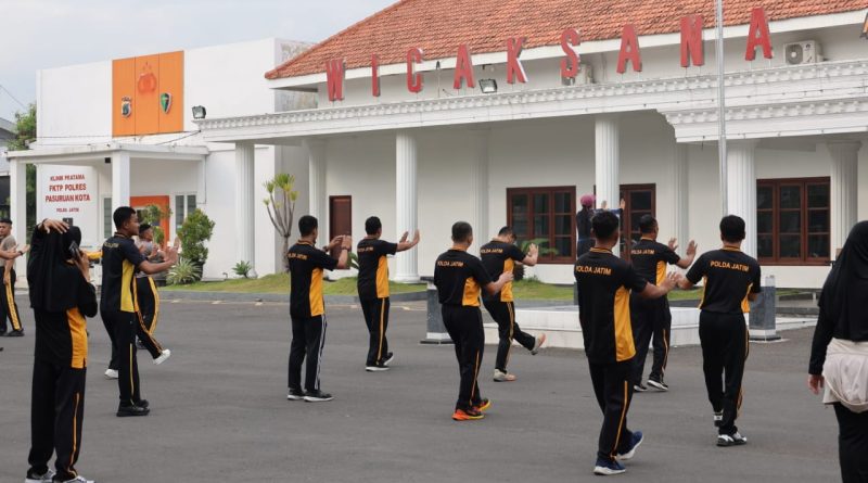 Polres Pasuruan Kota Rutin Gelar Olahraga Bersama sebagai Wujud Komitmen Menjaga Kesehatan dan Kesiapan Fisik Personel